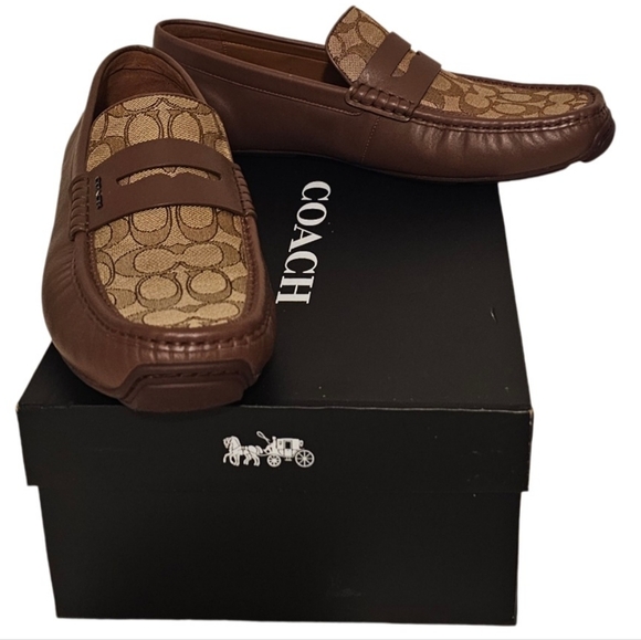 Aunthentic Coach Men Leather SGNTR Loafers Size 12D - Picture 1 of 13